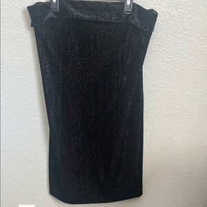 Urban social medium Black Strapless Dress with Glitter Accents